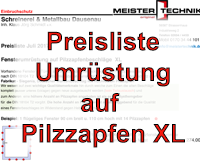 Preisliste Pilzzapfen