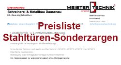 Preisliste Kellersicherung