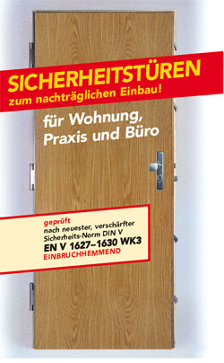 Sicherheitstüren für Wouhnung, Praxis und Büro